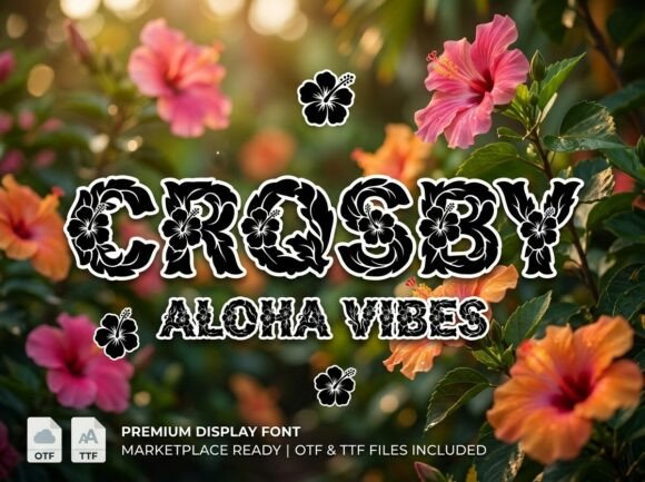 Discover Crosby: A Tropical-Themed Display Font for Creative Projects