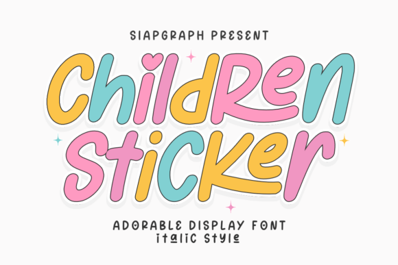 Embrace Whimsy and Creativity with Children Sticker Italic